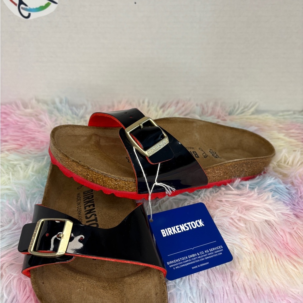 Birkenstock Kids Black and Red Sandals